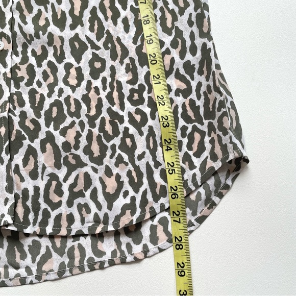 Equipment Slim Signature Silk Blouse Army Jacket Multi Leopard Print Small NWT - Picture 7 of 8
